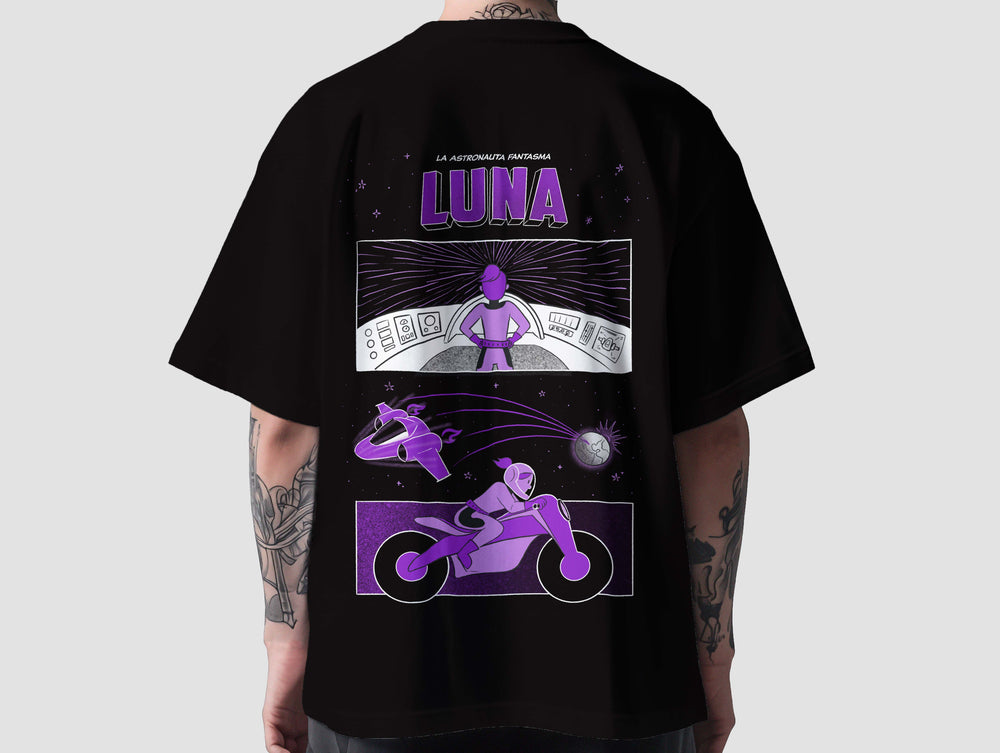 Playera Negra AXEL y ASTRO - Unisex (LUNA)